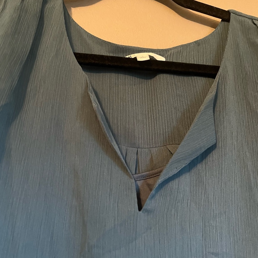 NWT DR2 Sz Large Women’s Teal Blue Short Sleeve Blouse & Tank Top Shirt Ret $58! - Picture 4 of 14